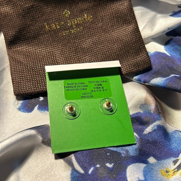 Kate Spade studs, gold with mint green logo ♠️ - Picture 2 of 2